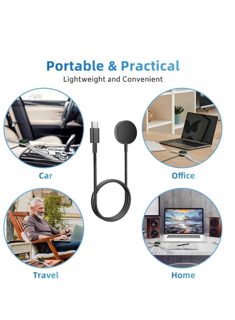 شاحن ساعة سامسونج جالاكسي الترا/ 7/6/6 كلاسيكي/5/5 برو/4/4 كلاسيكي/3/حامل شحن لاسلكي مغناطيسي نشط 1 متر شاحن ساعة لساعة جالاكسي - Image 3