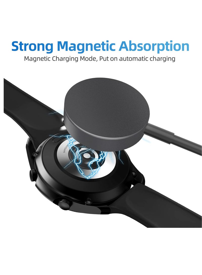 شاحن ساعة سامسونج جالاكسي الترا/ 7/6/6 كلاسيكي/5/5 برو/4/4 كلاسيكي/3/حامل شحن لاسلكي مغناطيسي نشط 1 متر شاحن ساعة لساعة جالاكسي - Image 4