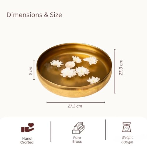RITUALISTIC Maitri Brass Urli Urli for Flower Decoration Brass Urli Bowl for Home Decorations Kitchen Dcor Bowl for Decoration Perfect for Housewarming Gifts Valentines day gift - Image 3