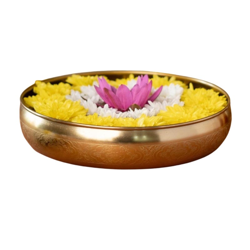 RITUALISTIC Maitri Brass Urli Urli for Flower Decoration Brass Urli Bowl for Home Decorations Kitchen Dcor Bowl for Decoration Perfect for Housewarming Gifts Valentines day gift - Image 2