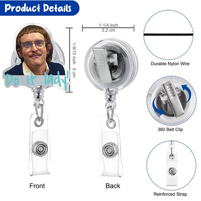 963RW Funny Chit Do It Lady Badge Reel ID Retractable Alligator Clip, Funny Quote Sarcastic Joke Meme Humor, Badge Holder Accessories for Medical Assistant Nurse Students Name Tag Card - Image 2