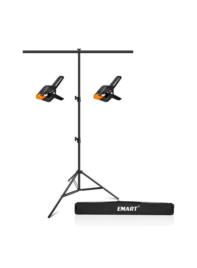 EMART 3x6.5ft T-Shape Backdrop Stand, Adjustable Back Drop Support Kit for Photography Background, Green Screen, Photo Video Studio, Parties, Zoom, Live Streaming - Image 1