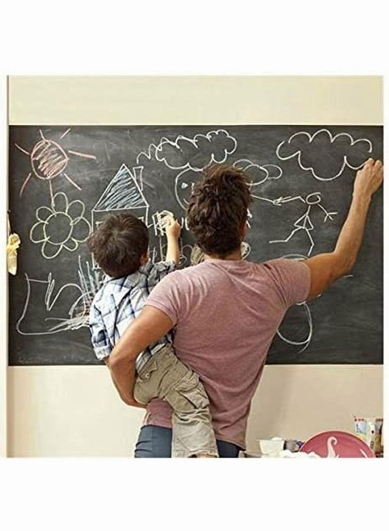 Black Board Sticker, SYOSI Chalkboard Sticker with 5 Color Chalk, Removable Teaching Writing Stickers Self-adhesive Wall Stickers Vinyl Draw Décor for Kids Rooms, School, Home, Office 45x200cm - Image 4