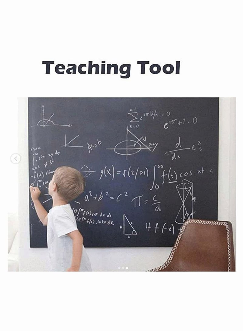 Black Board Sticker, SYOSI Chalkboard Sticker with 5 Color Chalk, Removable Teaching Writing Stickers Self-adhesive Wall Stickers Vinyl Draw Décor for Kids Rooms, School, Home, Office 45x200cm - Image 3
