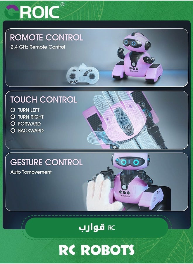 GROIC Robots Toys for Kids, 2.4Ghz Remote Control Robot Toys with Music and LED Eyes for Boys/Girls, RC Toys,Intelligent R22 Remote Control Electric Robot  - Image 3