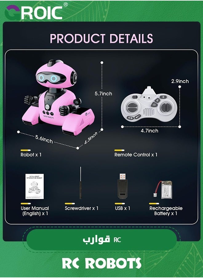 GROIC Robots Toys for Kids, 2.4Ghz Remote Control Robot Toys with Music and LED Eyes for Boys/Girls, RC Toys,Intelligent R22 Remote Control Electric Robot  - Image 5