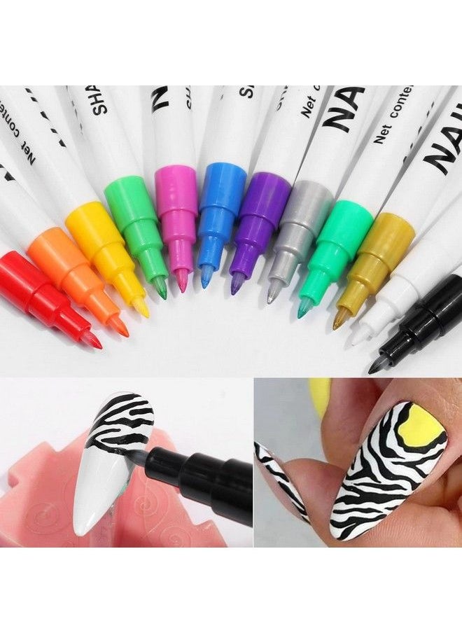 MAJOR DIJIT 12 Pcsset Nail Art 3D Painted Pen Drawing Nail Point Graffiti Dotting Pen Flower Pen Hook Line Diy Nail Art Gel Nail Polish  - Image 4