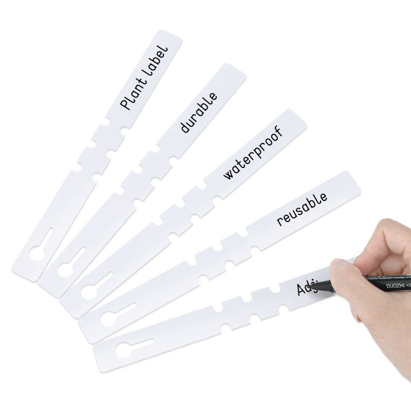 KINGLAKE 200 Pcs White Plastic Plant Tree Tags Nursery Garden Lables 2x20cm Wrap Around Hanging Tags Nursery Garden Stakes Large Writing Surface - Image 4