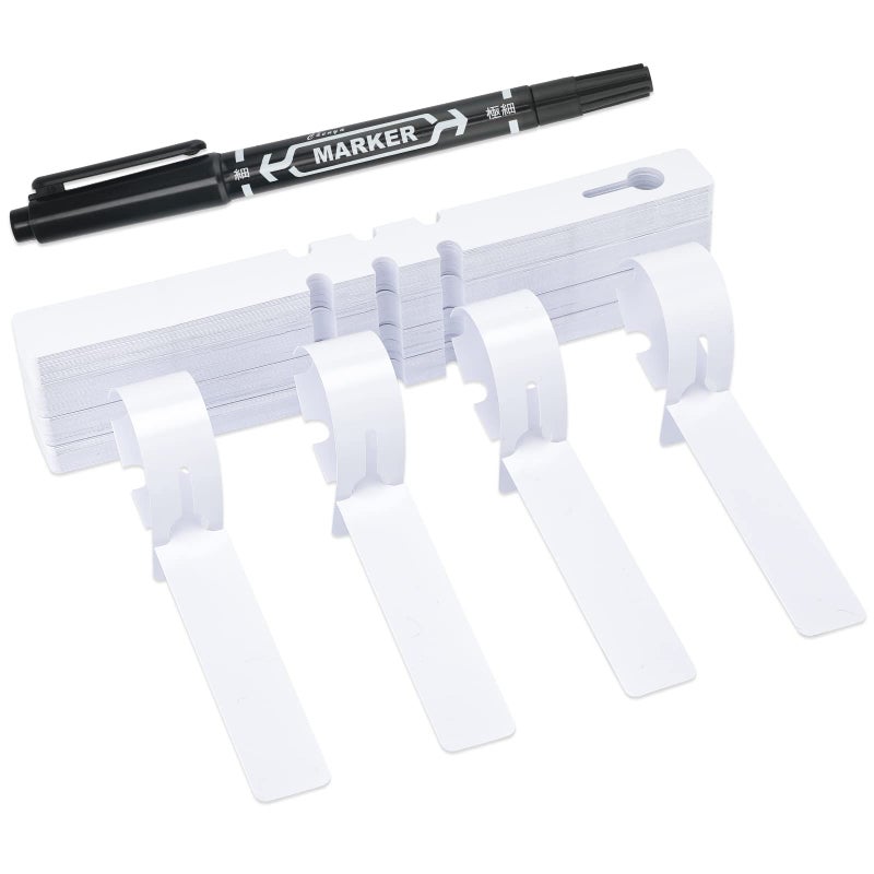 KINGLAKE 200 Pcs White Plastic Plant Tree Tags Nursery Garden Lables 2x20cm Wrap Around Hanging Tags Nursery Garden Stakes Large Writing Surface - Image 1