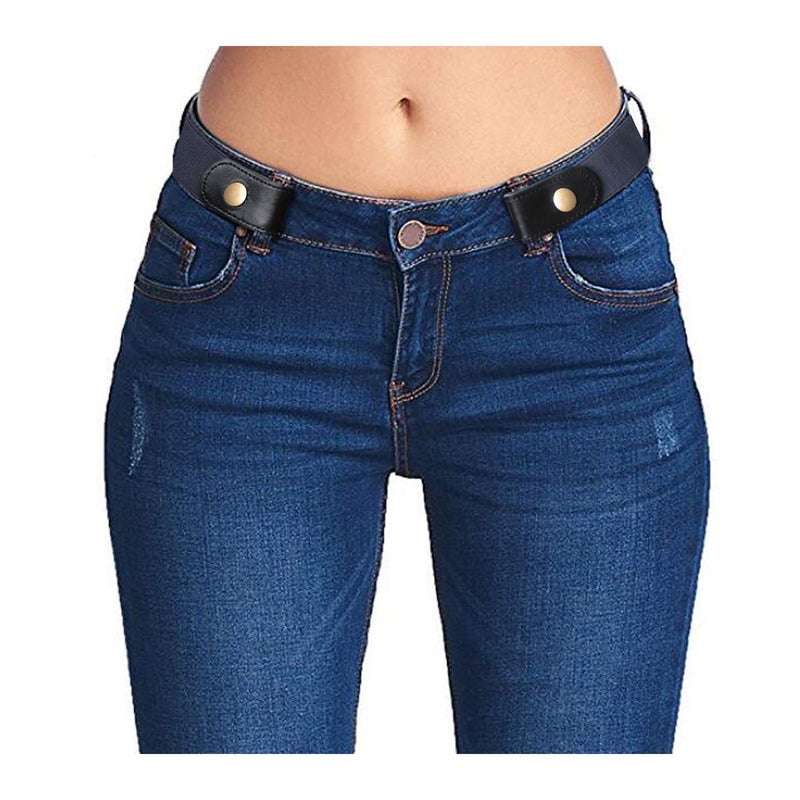 SUOSDEY No Buckle Stretch Belts for Men and Women Blue, Invisible Belts for Jeans Pants, Size L - Image 1