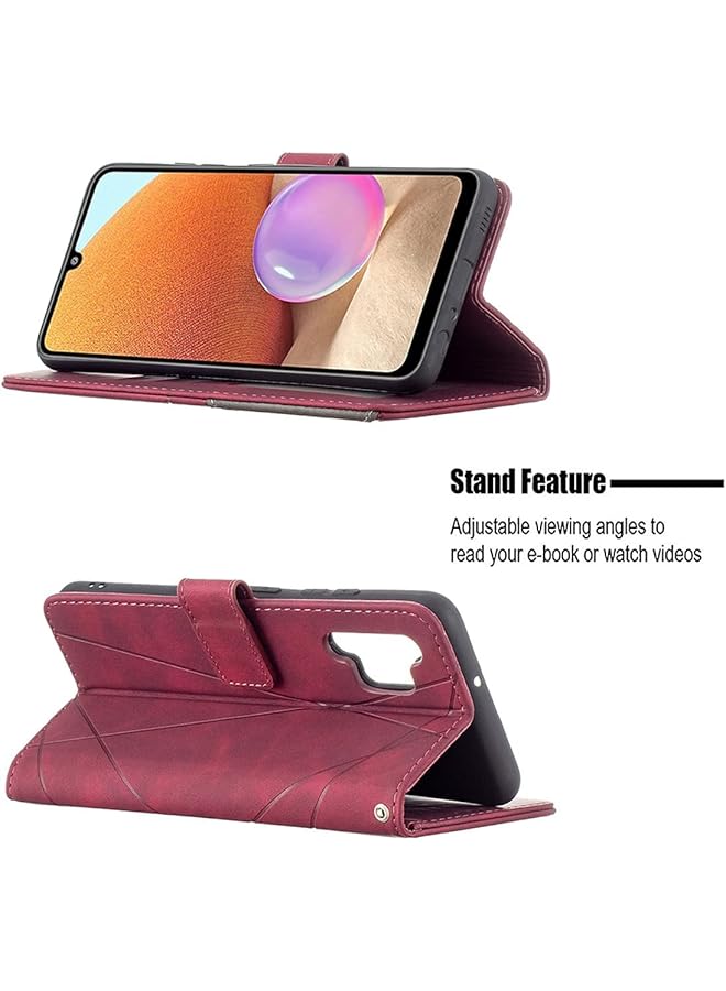 إيروريكس جراب لهاتف Galaxy A32 4G، محفظة جلدية قابلة للطي مع حامل وفتحة للبطاقات، جراب واقٍ للهاتف لهاتف Samsung Galaxy A32 4G مقاس 6.4 بوصة، Samsung A32 4G أحمر - Image 3