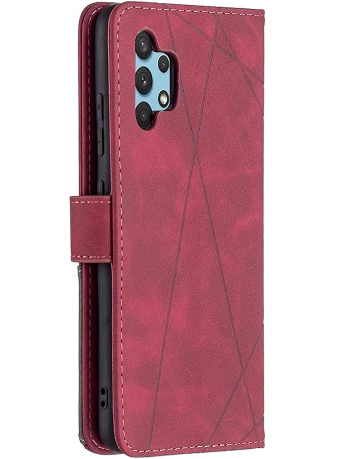 إيروريكس جراب لهاتف Galaxy A32 4G، محفظة جلدية قابلة للطي مع حامل وفتحة للبطاقات، جراب واقٍ للهاتف لهاتف Samsung Galaxy A32 4G مقاس 6.4 بوصة، Samsung A32 4G أحمر - Image 5