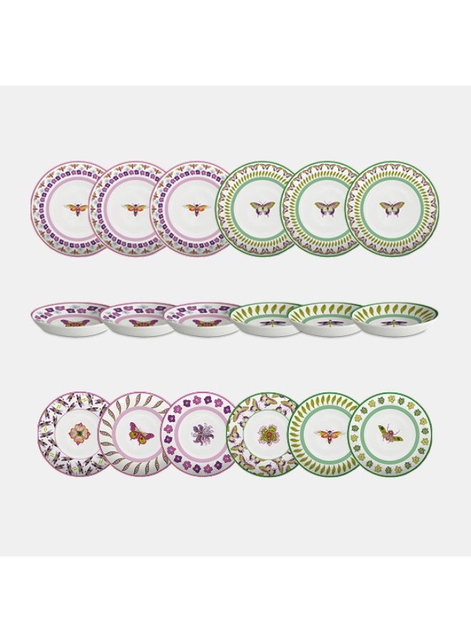 Baci milano Porcelain Dinner Set 18 Pieces for 6 Persons – Amazonia Collection, Plates and Soup Plates, Tableware, Dinnerware, Dining, Kitchen, Home, Gift, Italian Design by Baci Milano - Image 1