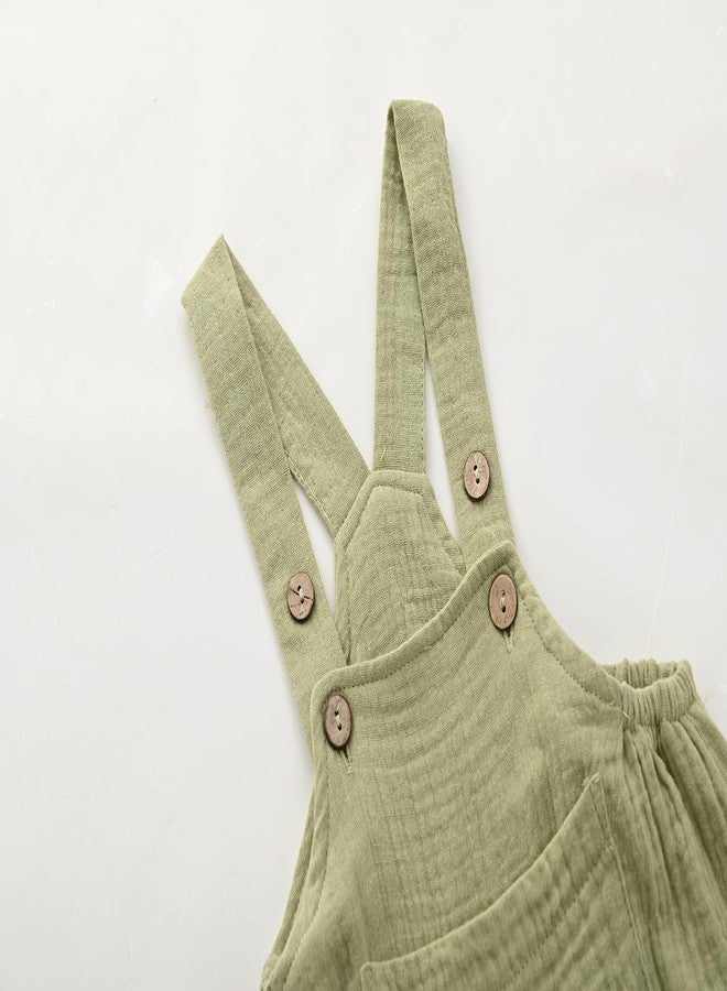 ACESTAR بدلة أطفال من ACESTAR للأولاد والبنات 100% قطن شفاف بدون أكمام ملابس صيفية (أخضر نعناعي، 6-9 أشهر) - Image 2