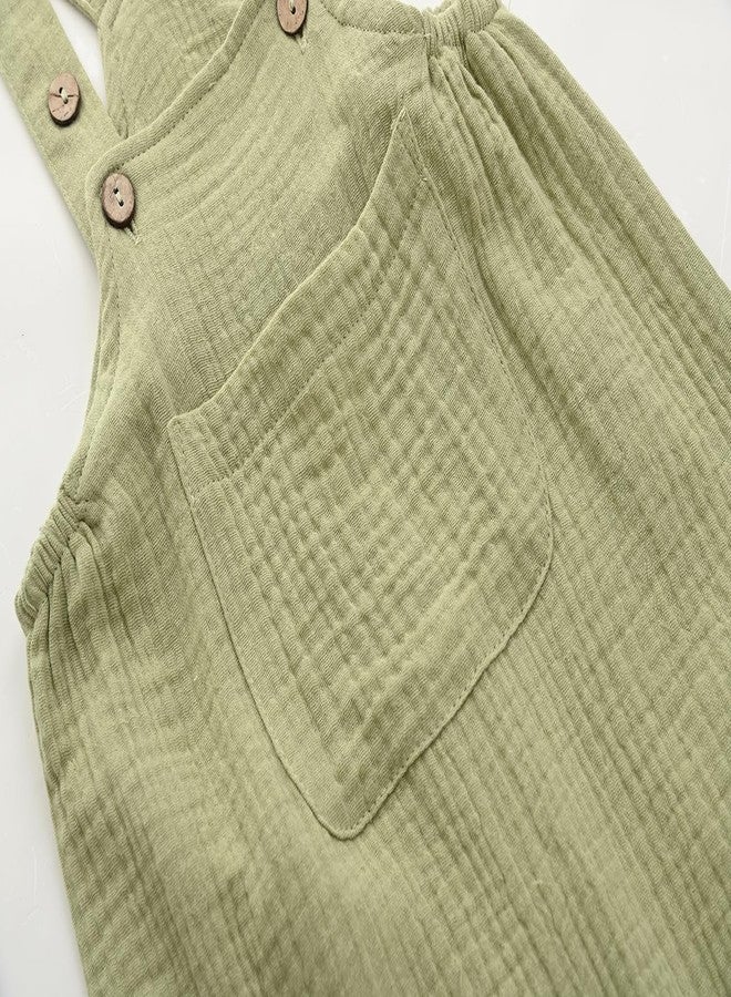 ACESTAR بدلة أطفال من ACESTAR للأولاد والبنات 100% قطن شفاف بدون أكمام ملابس صيفية (أخضر نعناعي، 6-9 أشهر) - Image 3