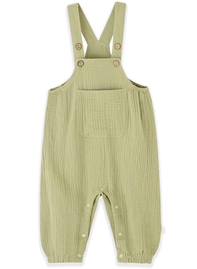 ACESTAR بدلة أطفال من ACESTAR للأولاد والبنات 100% قطن شفاف بدون أكمام ملابس صيفية (أخضر نعناعي، 6-9 أشهر) - Image 1