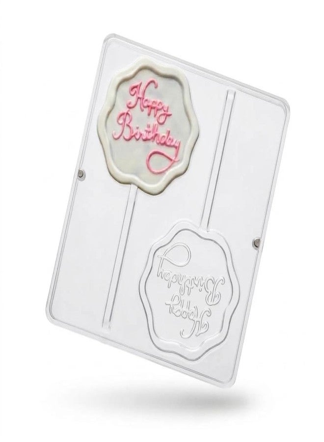 Lollipops Happy Birthday Lollipop Chocolate Candy Mold Scalloped Shape 3306 2 Cavities 4 Inch Diameter - Image 3