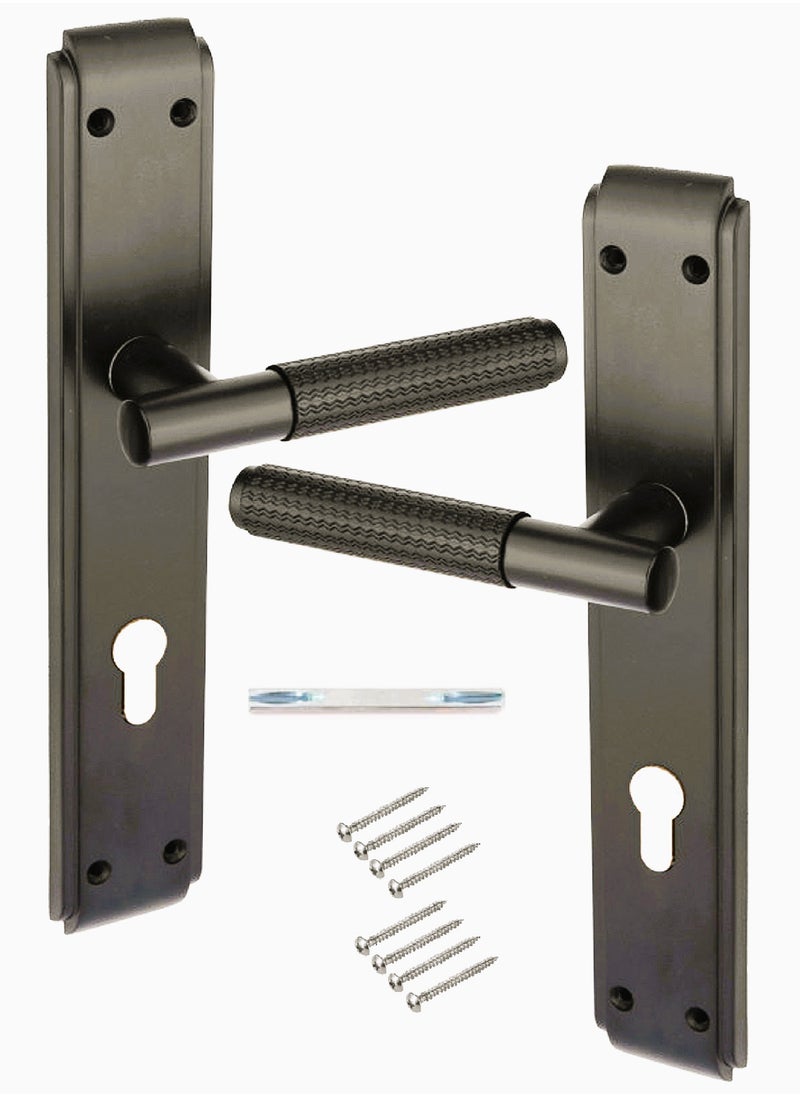 Lozan Pair Of Heavy Duty Door Handles Black Colour  - Image 1