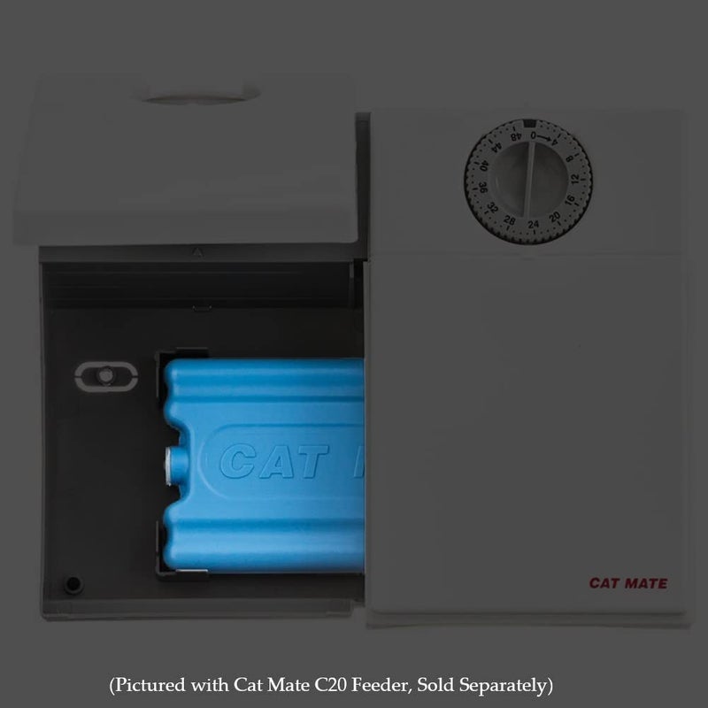 Cat Mate C200 Automatic 2 Meal Timer-Controlled Pet Feeder (401) - for Cats and Small Dogs, Includes Ice Pack for Wet and Dry Food, Meals up to 14 oz Each, White - Image 4