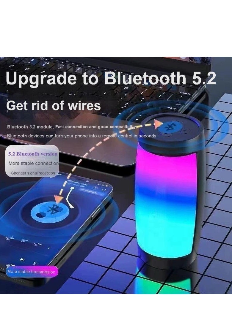 Generic Portable Bluetooth Speaker with LED Light Show | Wireless TWS Stereo Sound | HiFi Bass | Supports TF Card, USB, FM Radio | Long Battery Life | CE Certified  - Image 1