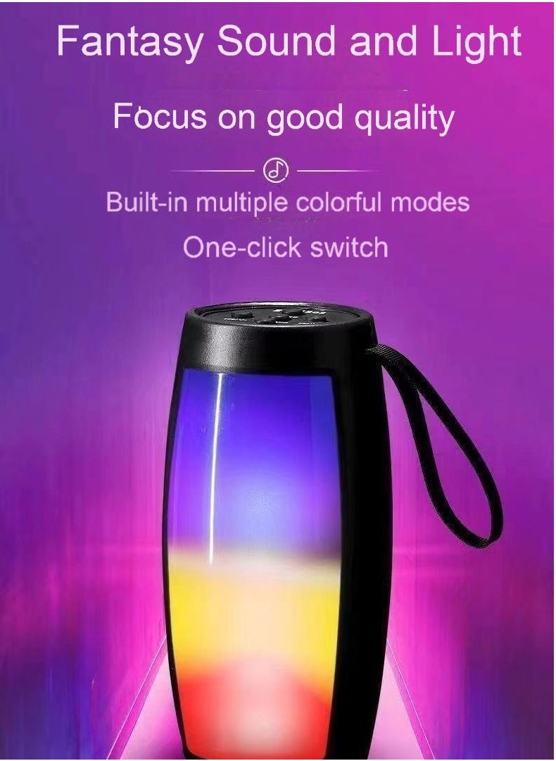 Generic Portable Bluetooth Speaker with LED Light Show | Wireless TWS Stereo Sound | HiFi Bass | Supports TF Card, USB, FM Radio | Long Battery Life | CE Certified  - Image 2