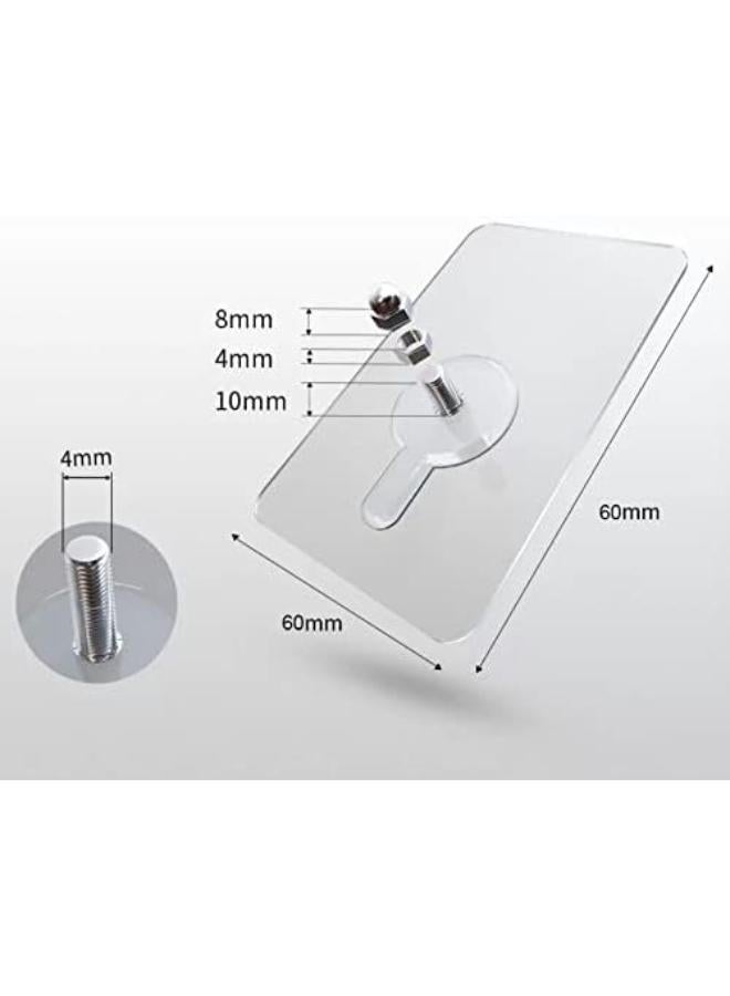 Mgkolbe® 10 Hooks Adhesive Transparent Pin 8Mm + Cap Closure Adhesive Measures 6 X 6 Cm Hanging Keys Paintless Nail Sticker Tile Mirror Glass Wood Shelf Bathroom Hook Kitchen Shower - Image 5