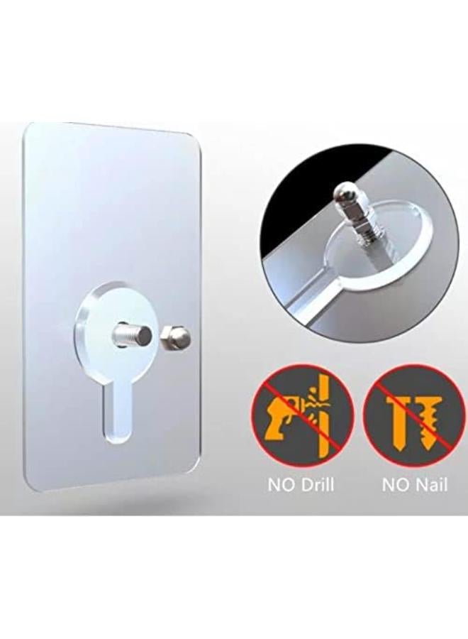 Mgkolbe® 10 Hooks Adhesive Transparent Pin 8Mm + Cap Closure Adhesive Measures 6 X 6 Cm Hanging Keys Paintless Nail Sticker Tile Mirror Glass Wood Shelf Bathroom Hook Kitchen Shower - Image 2