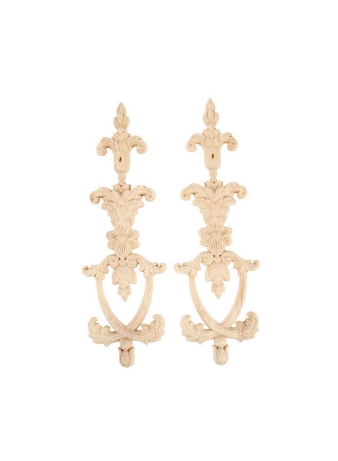 موكسام إطار طويل يزين الخشب المنحوت الشارات 4 حزمة غير مطلية مجموعة نحت خشبية للجدار الباب مرآة خزانة خزانة خزانة اللوح الأمامي خزانة خزانة ديكور 27X8.5 سم / 10.63X3.35 - Image 3