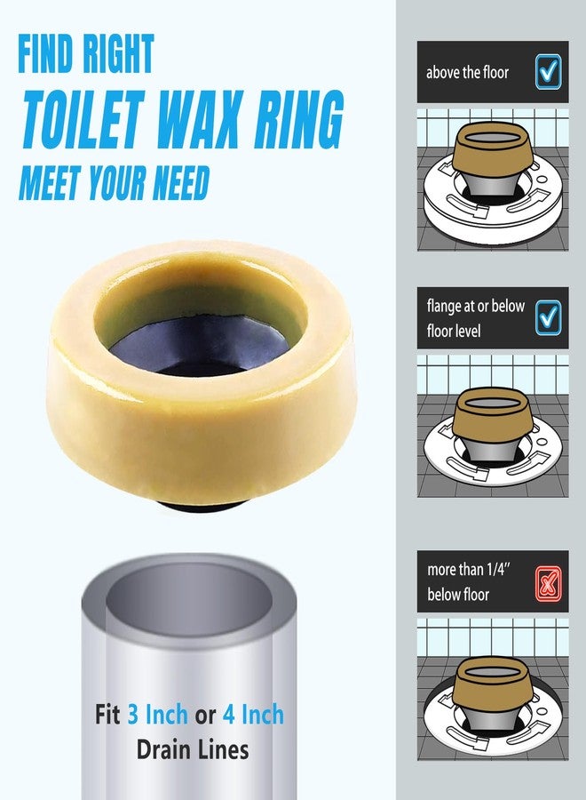 MENNTY Toilet Wax Ring Replacement Kit for 3-Inch or 4-Inch Floor-Mounted Toilet Drain Pipe, Wax Ring for Toilet Base with Brass Bolt - Image 4