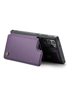 CaseMe Wallet Case for Samsung Galaxy Note 20 Ultra, Premium Handmade Durable PU Leather Slim Shockproof Case with [Double Magnetic Clasp] [Card Holder] [Kickstand] [RFID Blocking] (Purple)  - Image 5