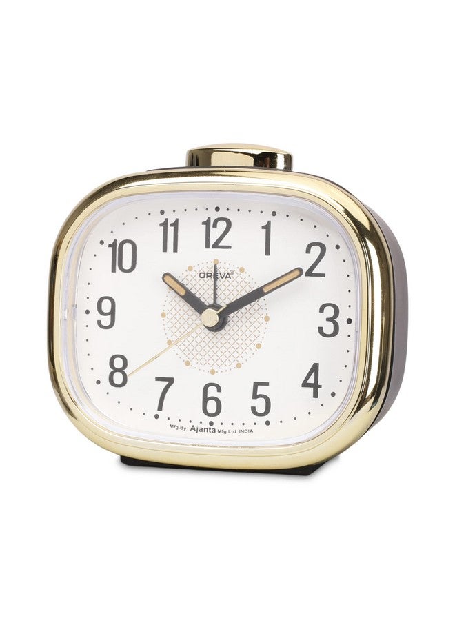 OREVA ساعة منبه طاولة OREVA (لون ذهبي أسود 10.7 سم × 3.7 سم × 6.3 سم، AA3017) - Image 1