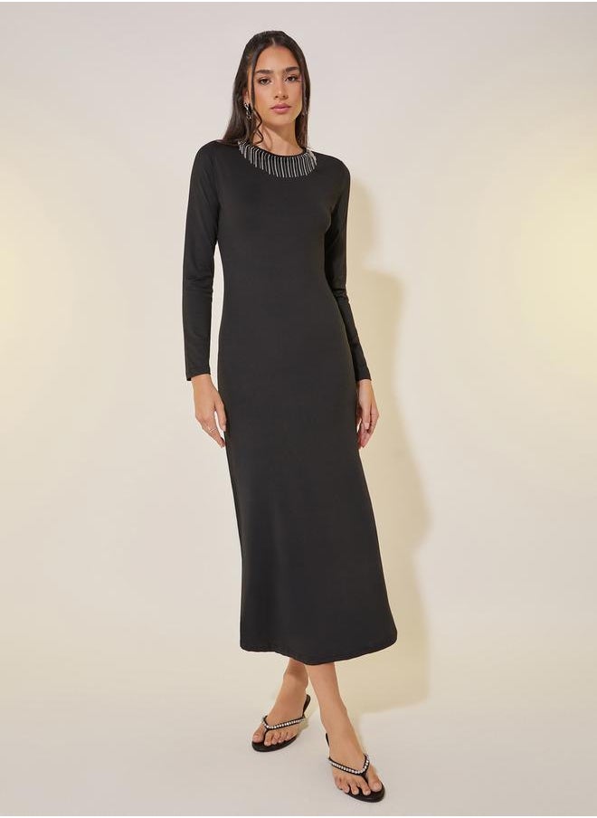 Take Two Embellished Neckline Dress  - Image 2
