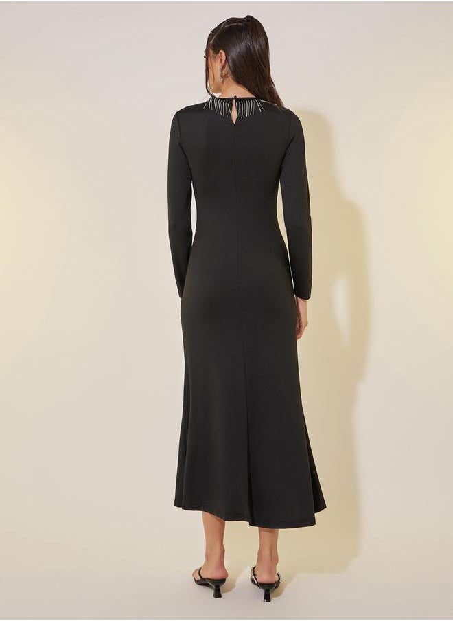 Take Two Embellished Neckline Dress  - Image 5