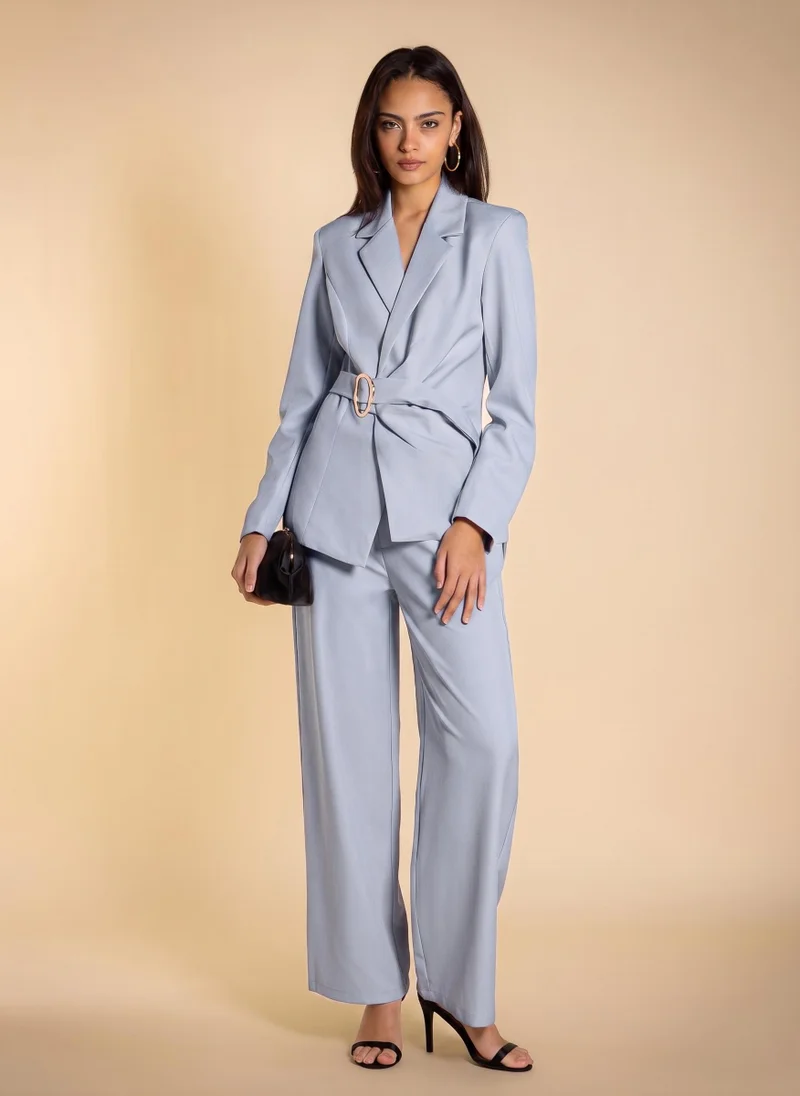 SHAPES DOUBLE-BREASTED STATEMENT BLAZER SET