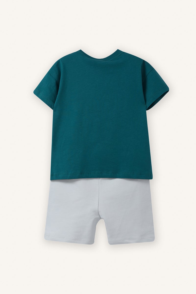 ديفاكتو طقم بيبي اولادي قصة عادية بطبعة - قطعتين - Image 4