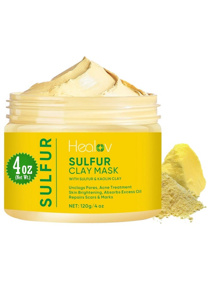 Sulfur Face Mask - All Natural Sulfur Facial Clay Mask - Glowing Skin Mask For Acne, Spots, Oily Skin - Sulfur Acne Mask Absorbs Excess Oil And Unclogs Pores - Sulfur Mask Skincare - pzsku/Z4E134AD8FD67CC0B3DA7Z/45/_/1733729819/fb7f5a86-0d4e-4267-a23c-cb7595763f6e