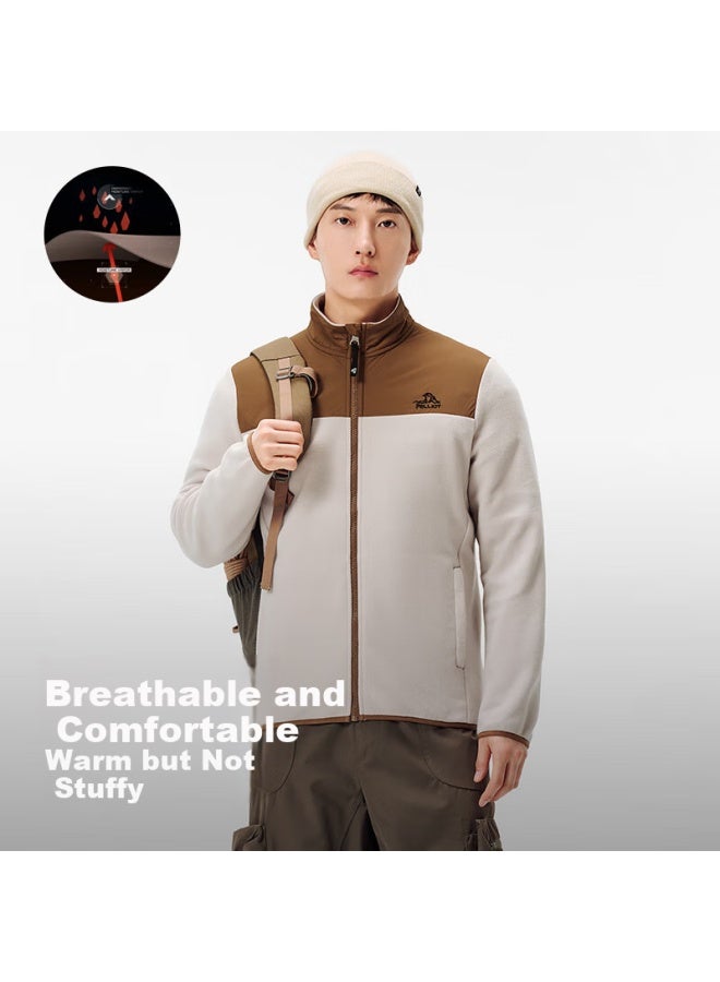Pelliot Outdoor Fleece Jacket Men's Plush Spring Climbing Inner Warmth Mountaineering Jacket Outerwear 114310201 Black L - Image 2