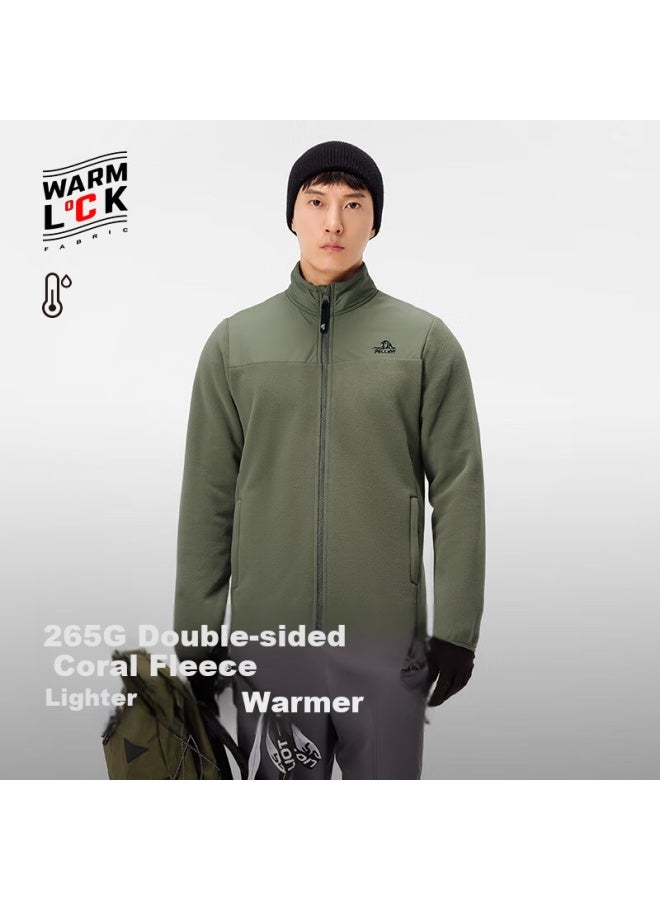 Pelliot Outdoor Fleece Jacket Men's Plush Spring Climbing Inner Warmth Mountaineering Jacket Outerwear 114310201 Black L - Image 1