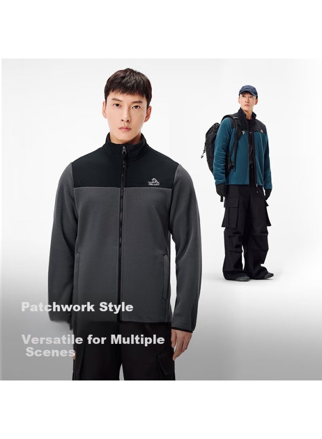 Pelliot Outdoor Fleece Jacket Men's Plush Spring Climbing Inner Warmth Mountaineering Jacket Outerwear 114310201 Black L - Image 4