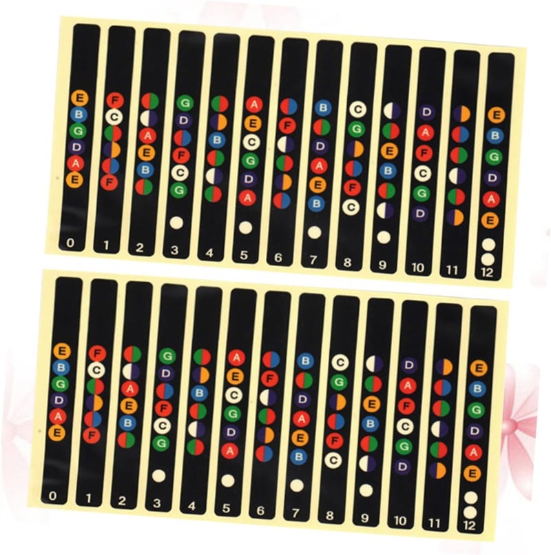 10 Pcs Self Adhesive Guitar Fretboard Stickers Note Labels Decals for Beginners - Image 1