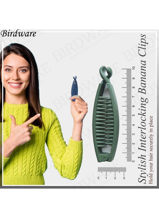 BIRDWARE Big-Size Banana Clips Multi Color Imported Rubber Acrylic Material Stone Banana Hair Clips For Women (Multi Colour) | Hair Clutchers | Banana Clips (Pack Of 6)  - Image 3