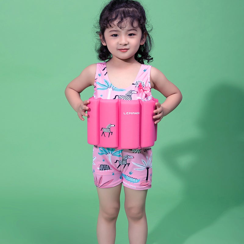 Exported Swimwear For Children And Girls Boys Swimwear Baby Cute Swimwear One-Piece Buoyancy Swimsuit - Image 1