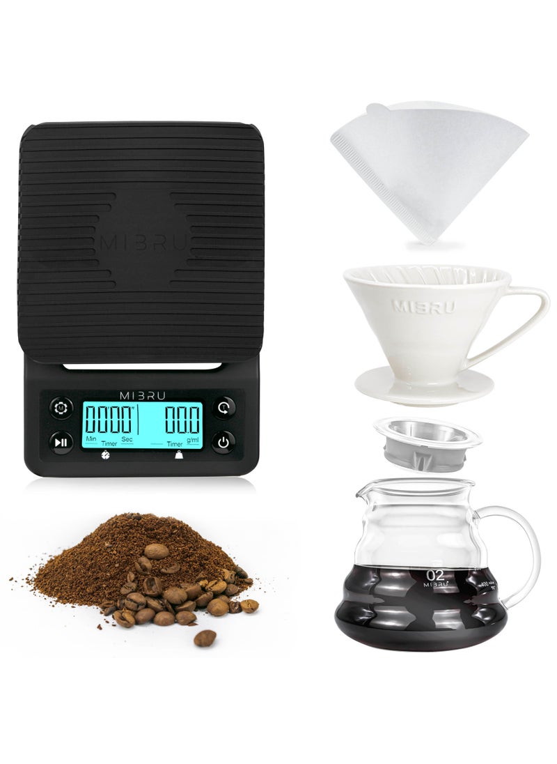 MIBRU Drip Brew Set Contains Pieces To Drip And Filter Coffee (V60 Drip set 4 pcs)  - Image 1