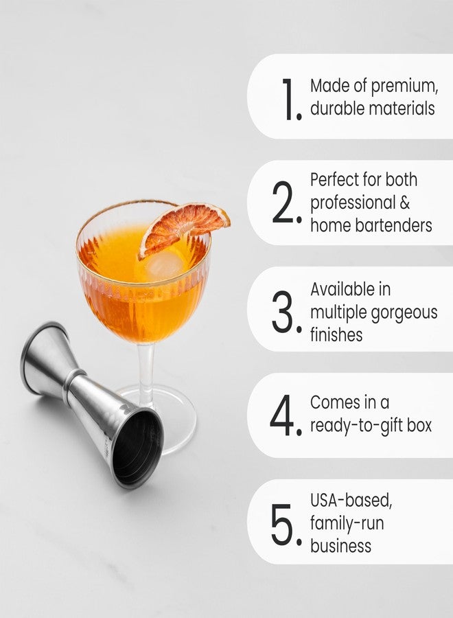 A Bar Above Premium Japanese Jigger 8 Precise Measurement Markings, Heavy Duty 304 Stainless Steel Double Cocktail Jigger for Professional Bartenders & Home Use, Durable Bar Tool for Accurate Pouring - Image 2