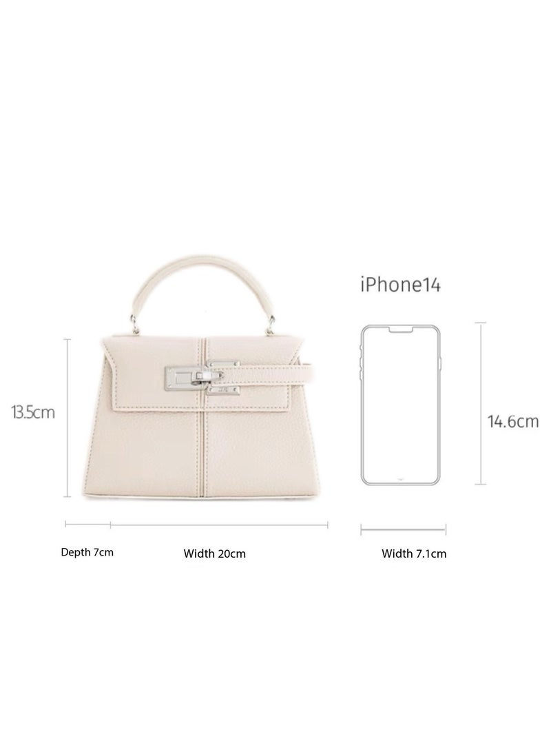 JW PEI trapezoidal bag Elise small Kelly bag single shoulder crossbody outings work handbag small carry bag—White