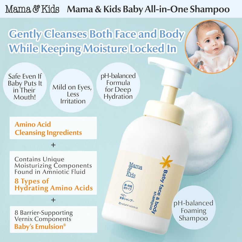 MamaKids Baby Face  Body Shampoo 1555 fl oz 470ml Baby Soap and Shampoo Hypoallergenic Allinone body shampoo for baby - Image 2