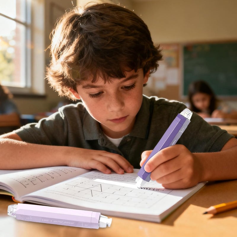 شريط تصحيح أرجواني مزدوج الجوانب قلم 4 قطع محمول للمنزل المكتب المدرسة - Image 5