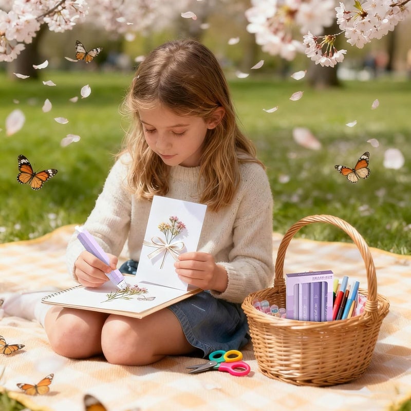 شريط تصحيح أرجواني مزدوج الجوانب قلم 4 قطع محمول للمنزل المكتب المدرسة - Image 4