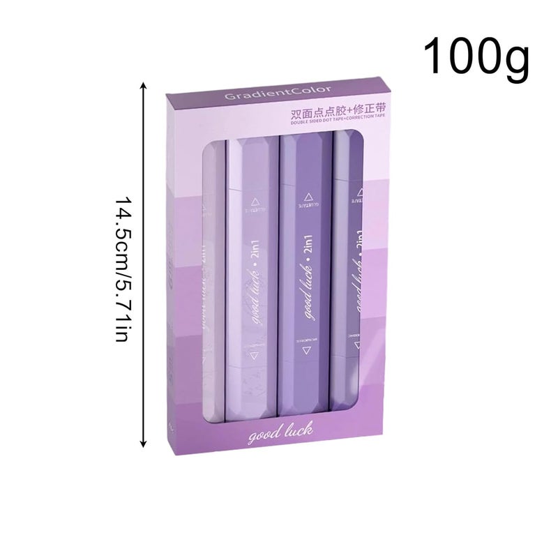 شريط تصحيح أرجواني مزدوج الجوانب قلم 4 قطع محمول للمنزل المكتب المدرسة - Image 3