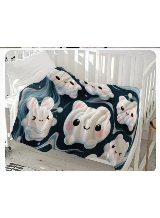 general Baby and children's cartoon flannel thin blanket (warm and comfortable, suitable for sleep, game use) 70cm*100cm - Image 2